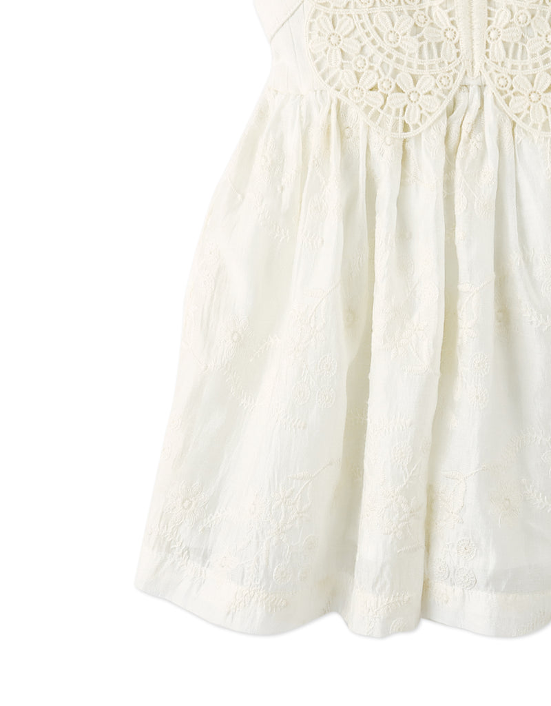 GINGERSNAPS SS26 Baby Gabrielle Eyelet Dress with Crochet Butterfly Appliqué