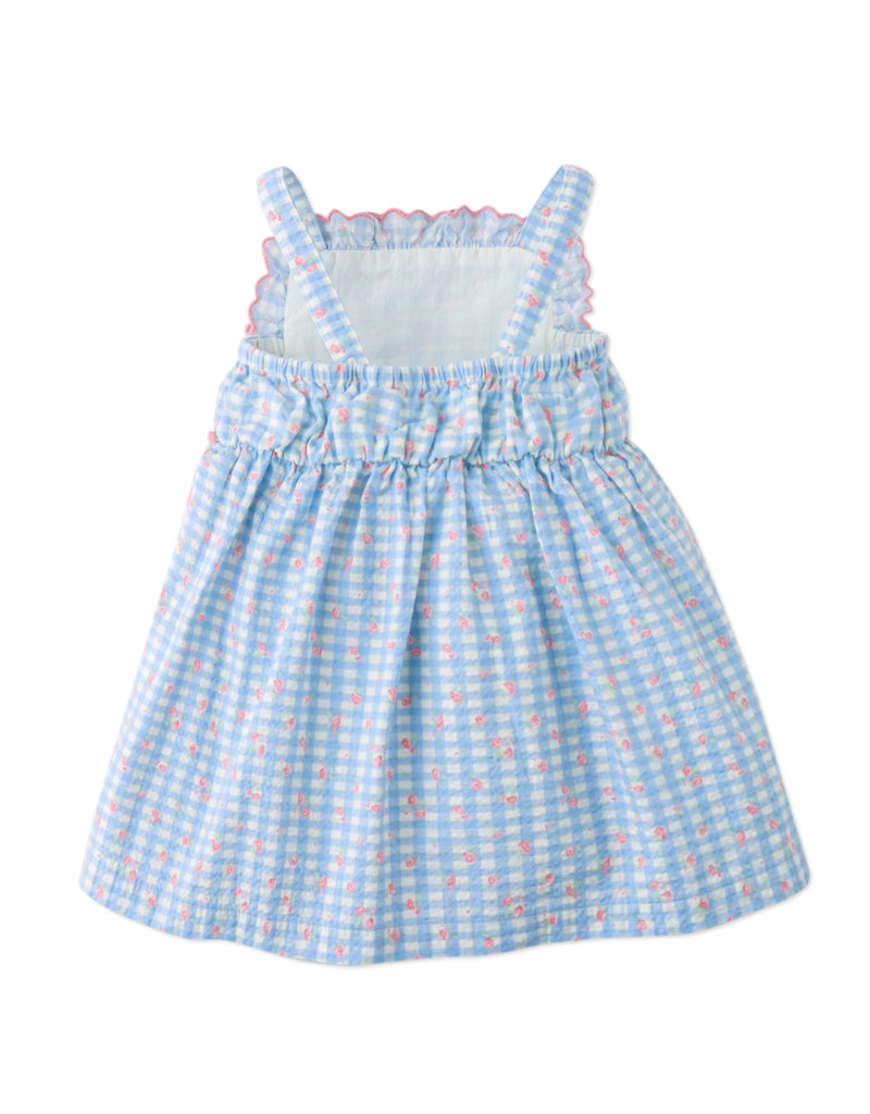 GINGERSNAPS SS26 Baby Powder Dress with Embroidered Ruffles & Bow Details