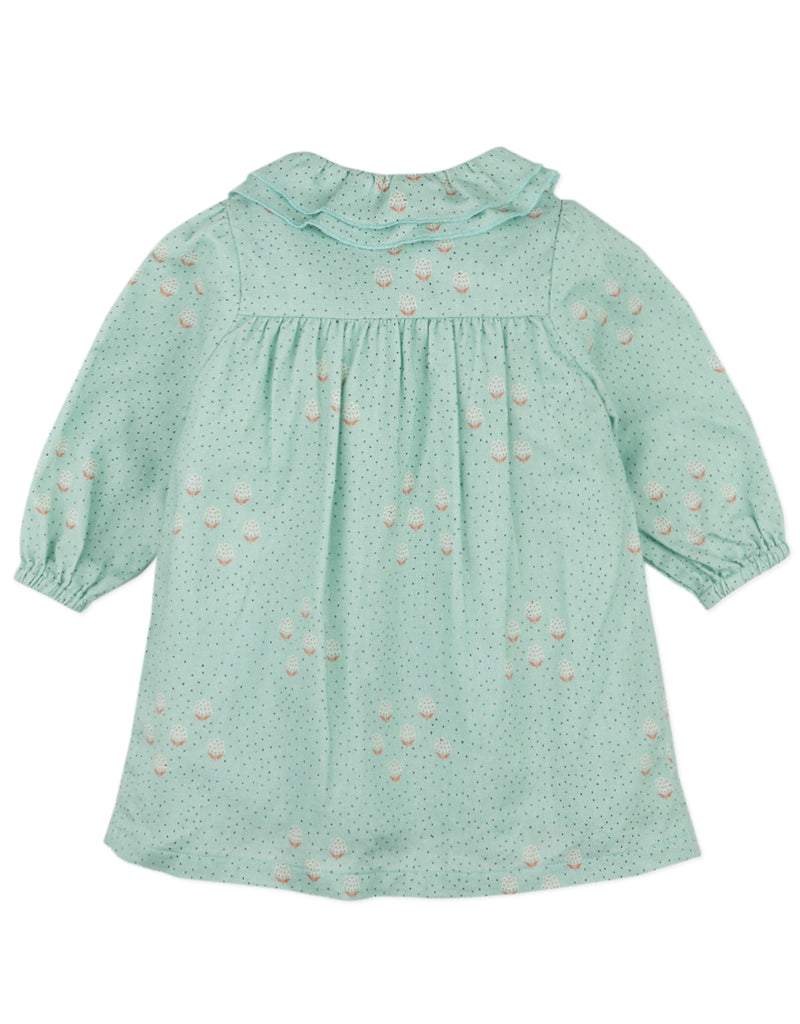 GINGERSNAPS FW25 BABY TILDA LONG SLEEVES MINT GROVE DRESS