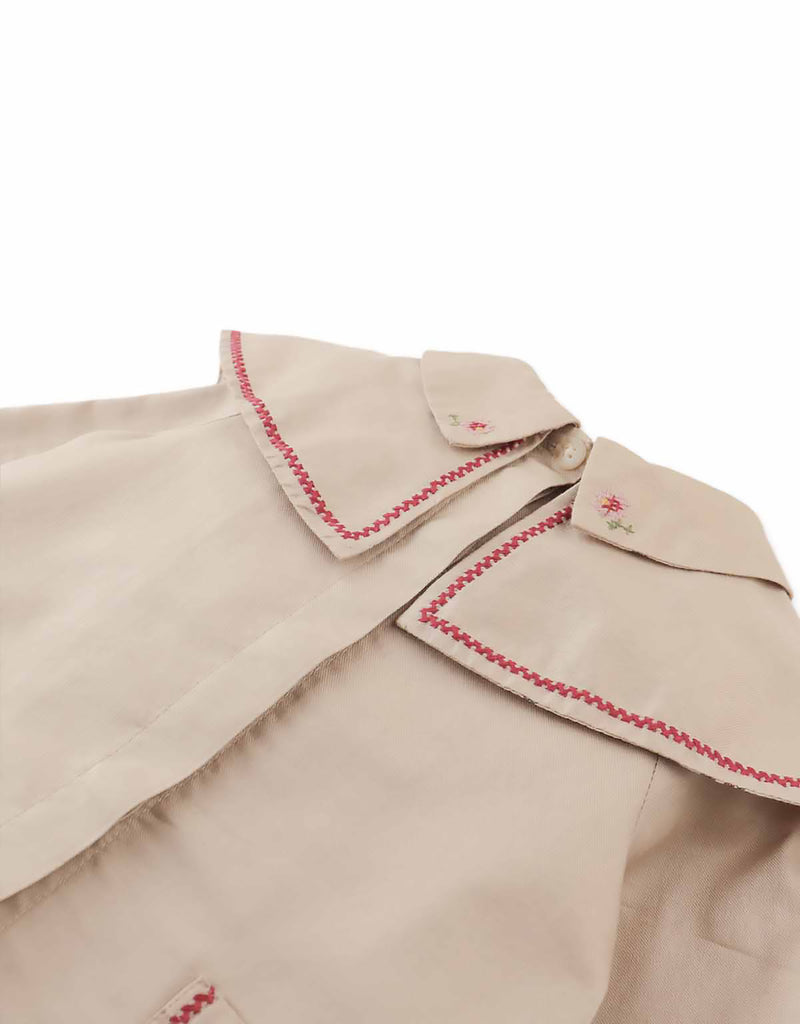 GINGERSNAPS FALL 2026 BABY SYBIL JACKET WITH CROSS STITCH DOUBLE COLLAR