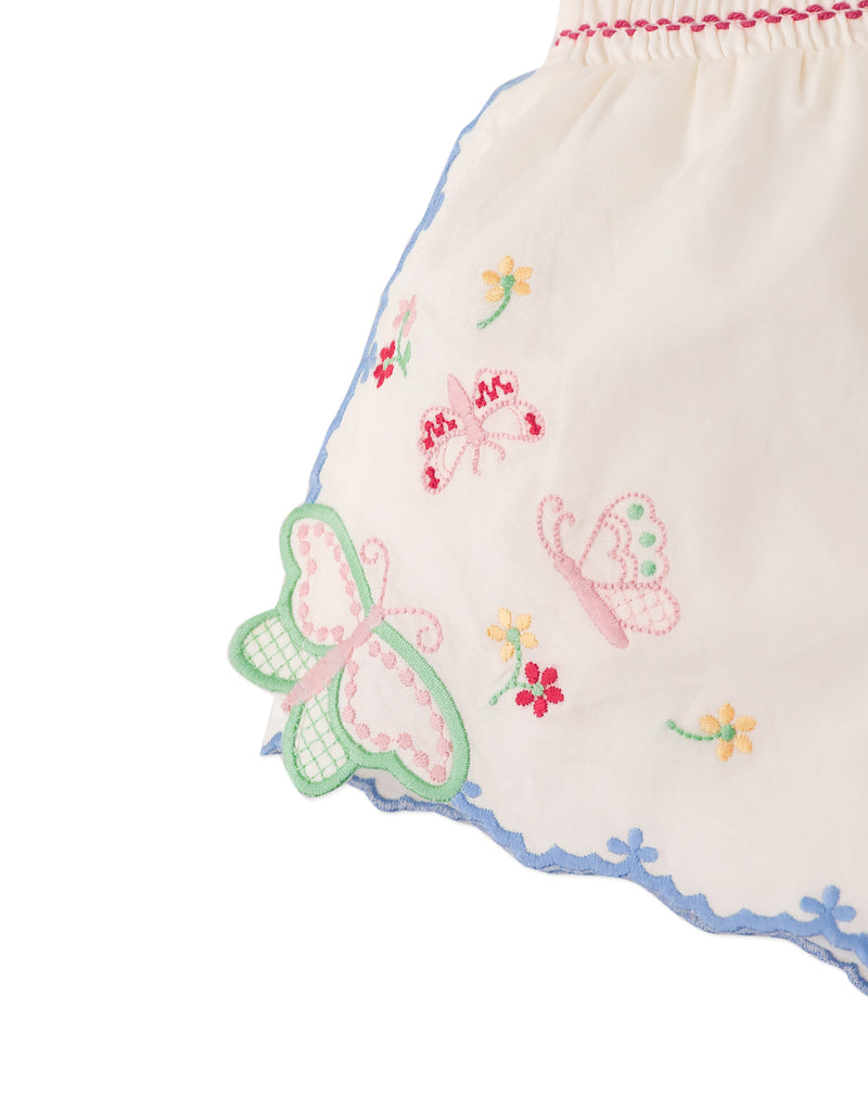 GINGERSNAPS SS26 Baby Jisoo Shorts with Scalloped Edges & Butterfly Embroidery