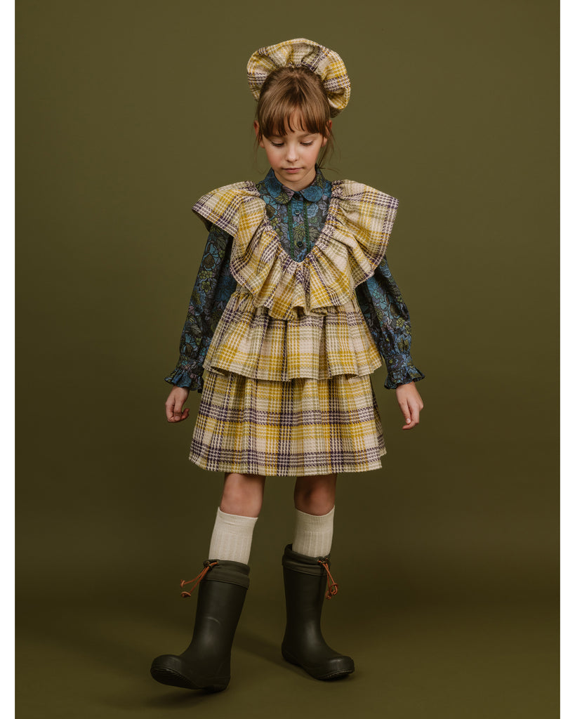 PAADE MODE "WONDER VOYAGE" Cotton Pinafore Dress Vero in Yellow Check
