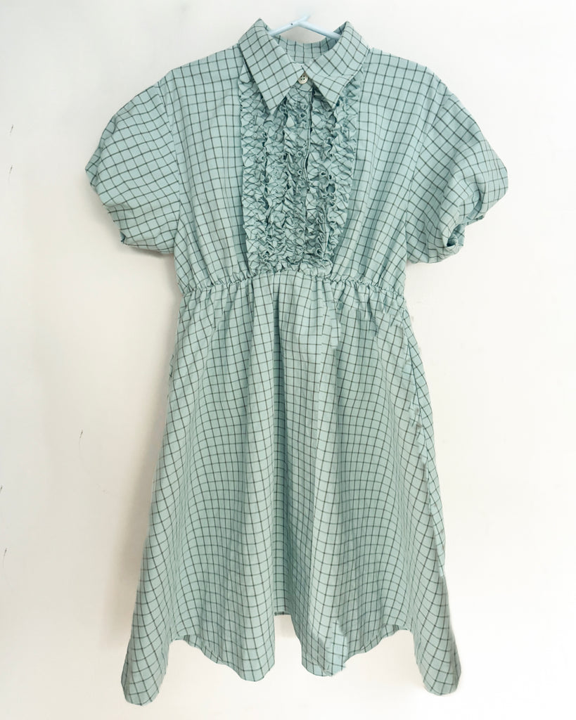 UNLABEL SS25 Blast Dress in Mint Checks EXCLUSIVE