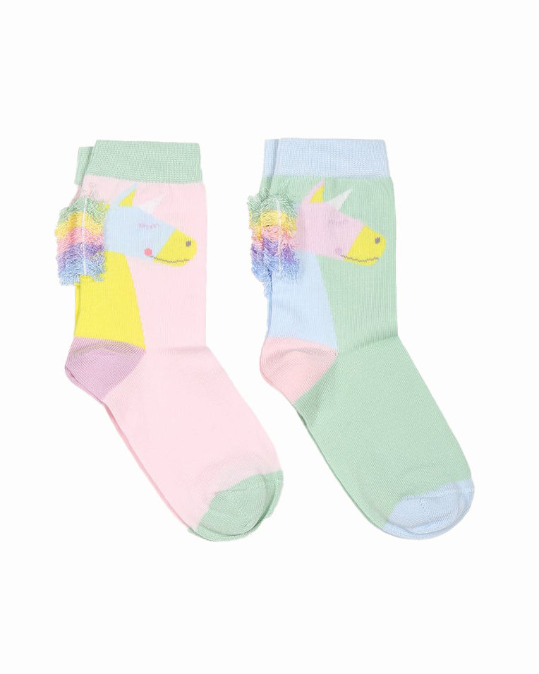 STELLA MCCARTNEY KIDS Girl 2-pack Socks with Unicorn Fringes