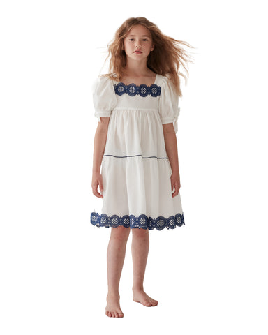 THE MIDDLE DAUGHTER AW23 Bubbling Under Dress in Wild Swim Blue