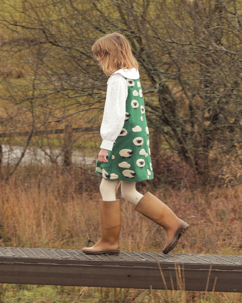 FISH & KIDS FALL 2026 SHEEP PINAFORE DRESS