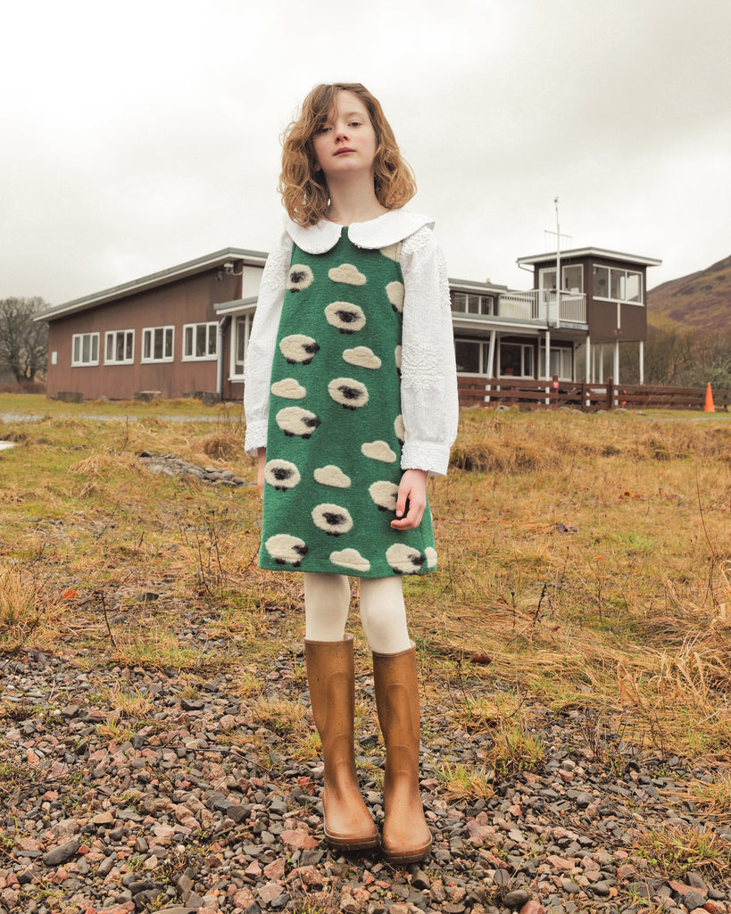 FISH & KIDS FALL 2026 SHEEP PINAFORE DRESS