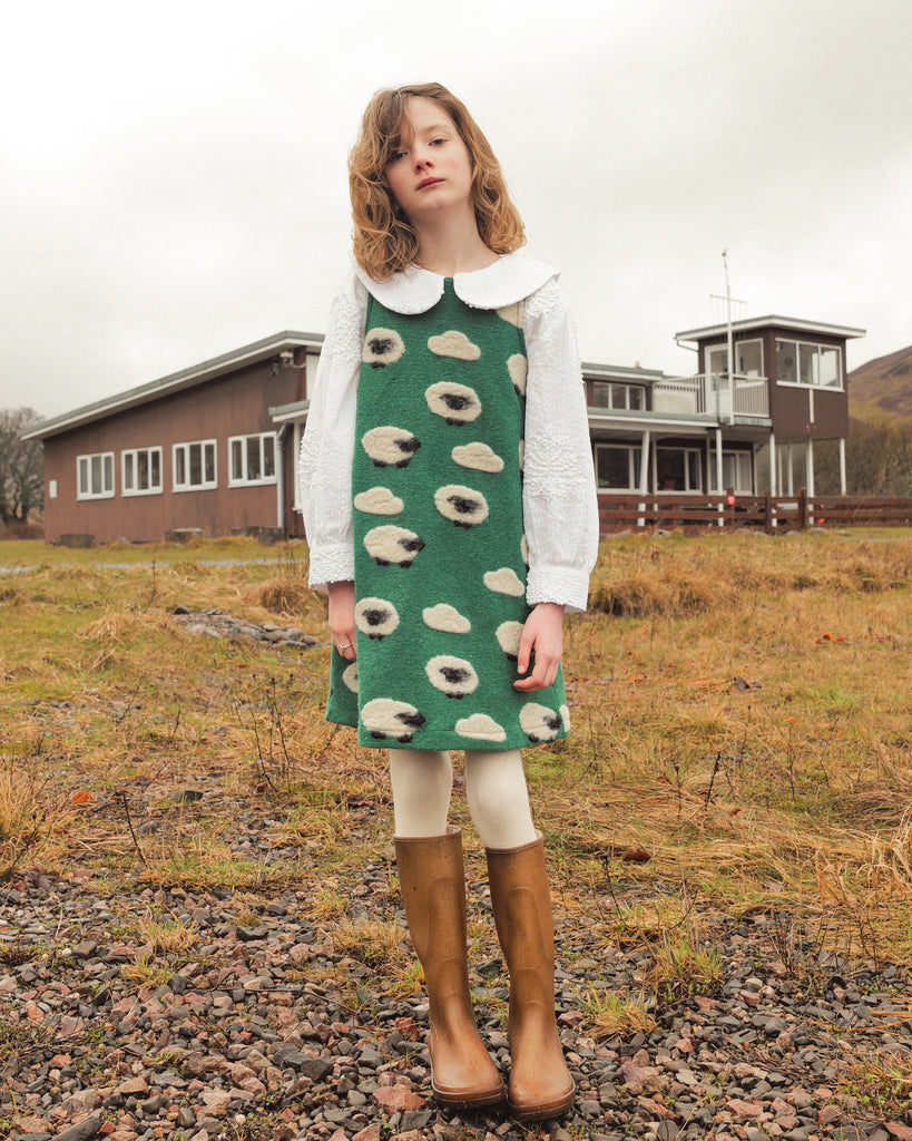FISH & KIDS FALL 2026 SHEEP PINAFORE DRESS