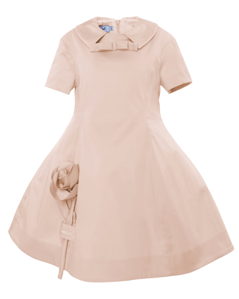 MIMISOL Spring Summer 2026 REDINGOTE COTTON DRESS in SALMON