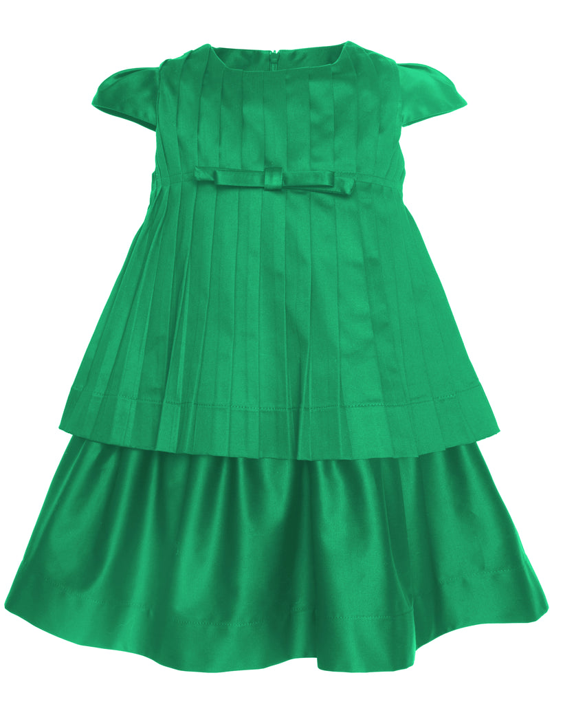 MIMISOL Spring Summer 2026 PLEATED COTTON DRESS in GREEN