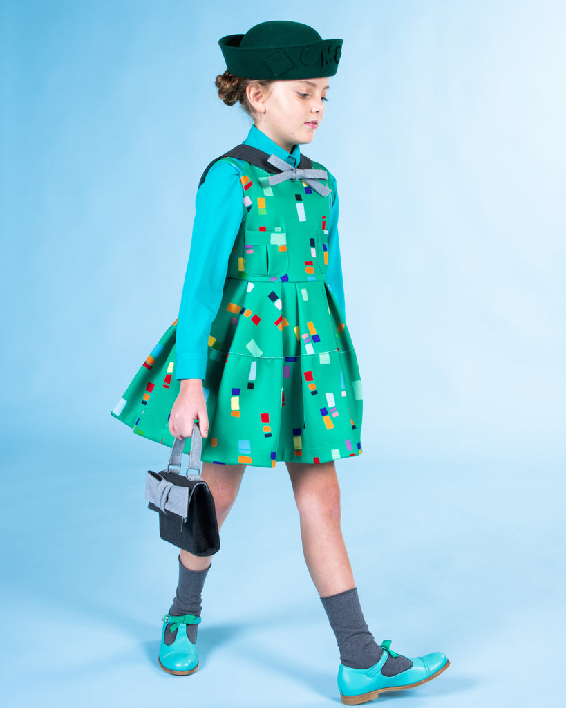 MiMiSol FW23 Neoprene Skater Dress with Front Pockets