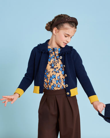 MiMiSol SS25 Floral Jacquard Dress in Light Blue