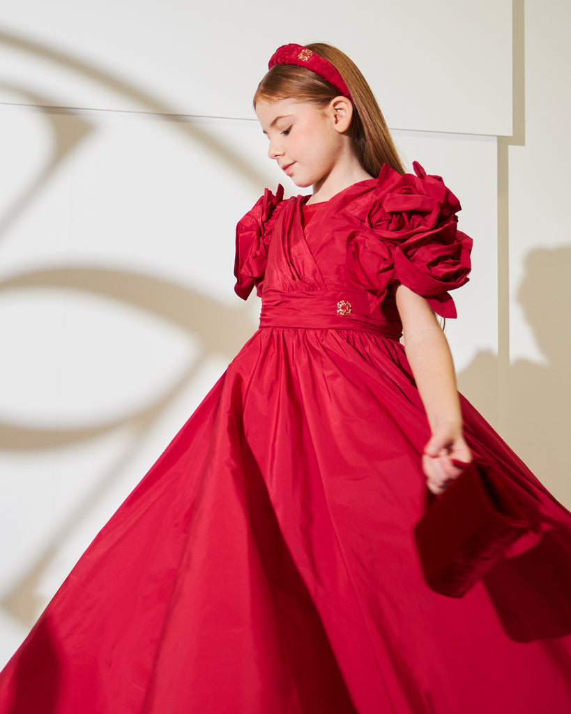 ELIE SAAB Fall Winter 2025 FLORAL DETAIL TAFFETA GOWN MAXI DRESS
