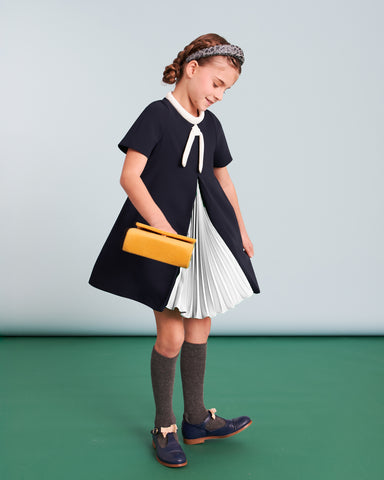 MiMiSol SS25 Floral Jacquard Dress in Light Blue