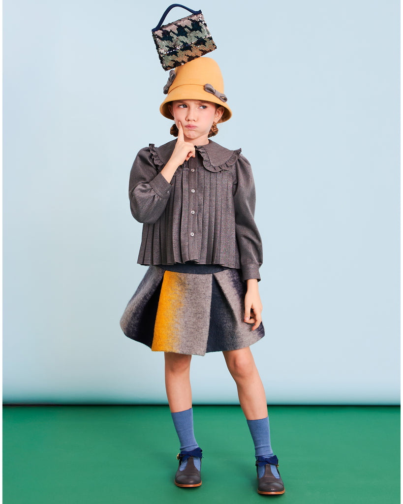 MIMISOL Fall Winter 2025 DEGRADE WOOL PLEATED SKIRT