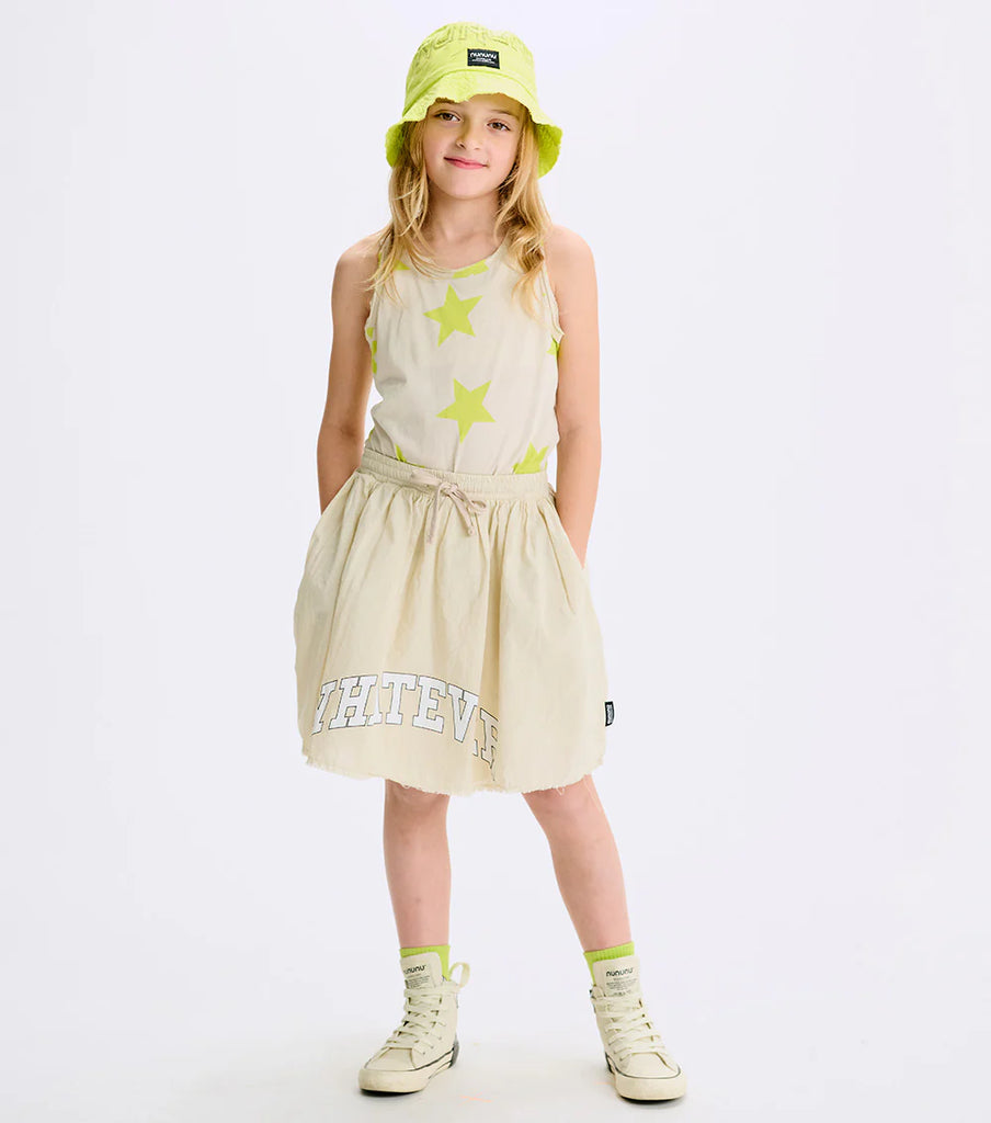 NUNUNU SS25 SPLAT WHATEVER SKIRT in Smokey Natural