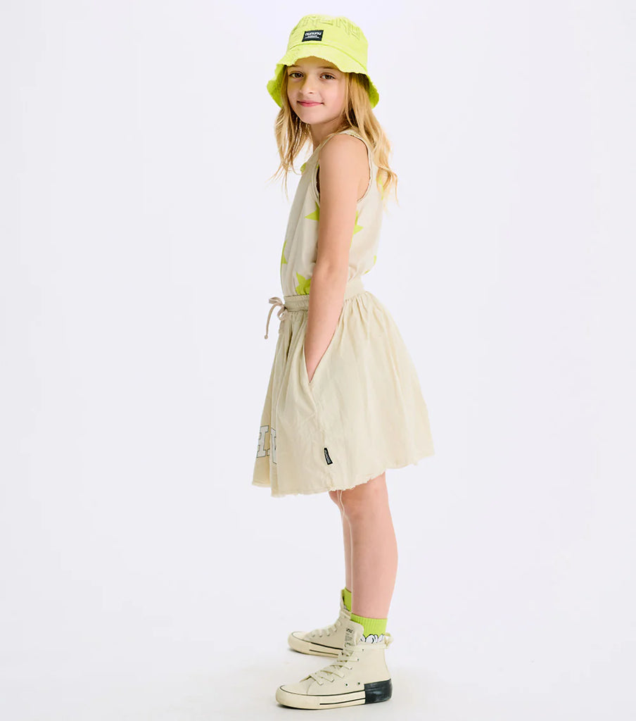 NUNUNU SS25 SPLAT WHATEVER SKIRT in Smokey Natural