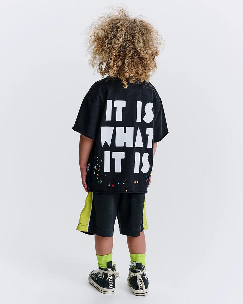 NUNUNU SS25 IT IS SHORT SLEEVE SWEATSHIRT T-SHIRT in Black
