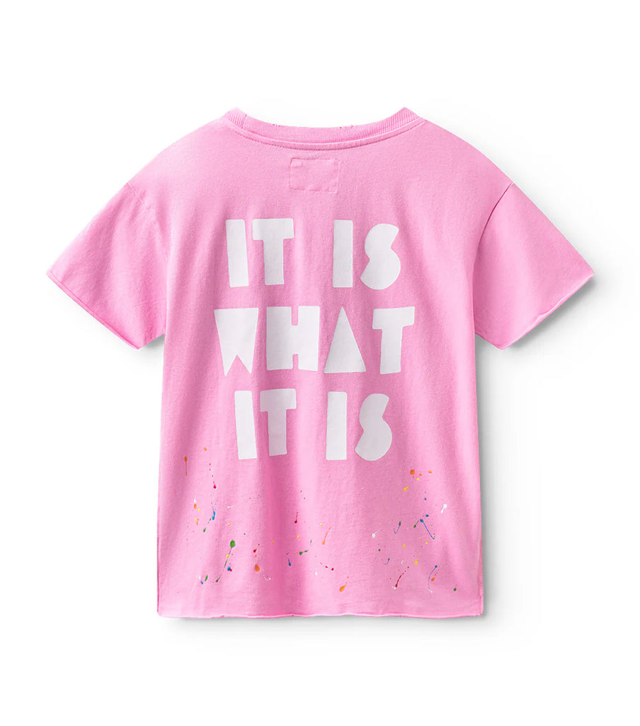 NUNUNU SS25 IT IS SHORT SLEEVE SWEATSHIRT T-SHIRT in Super Pink