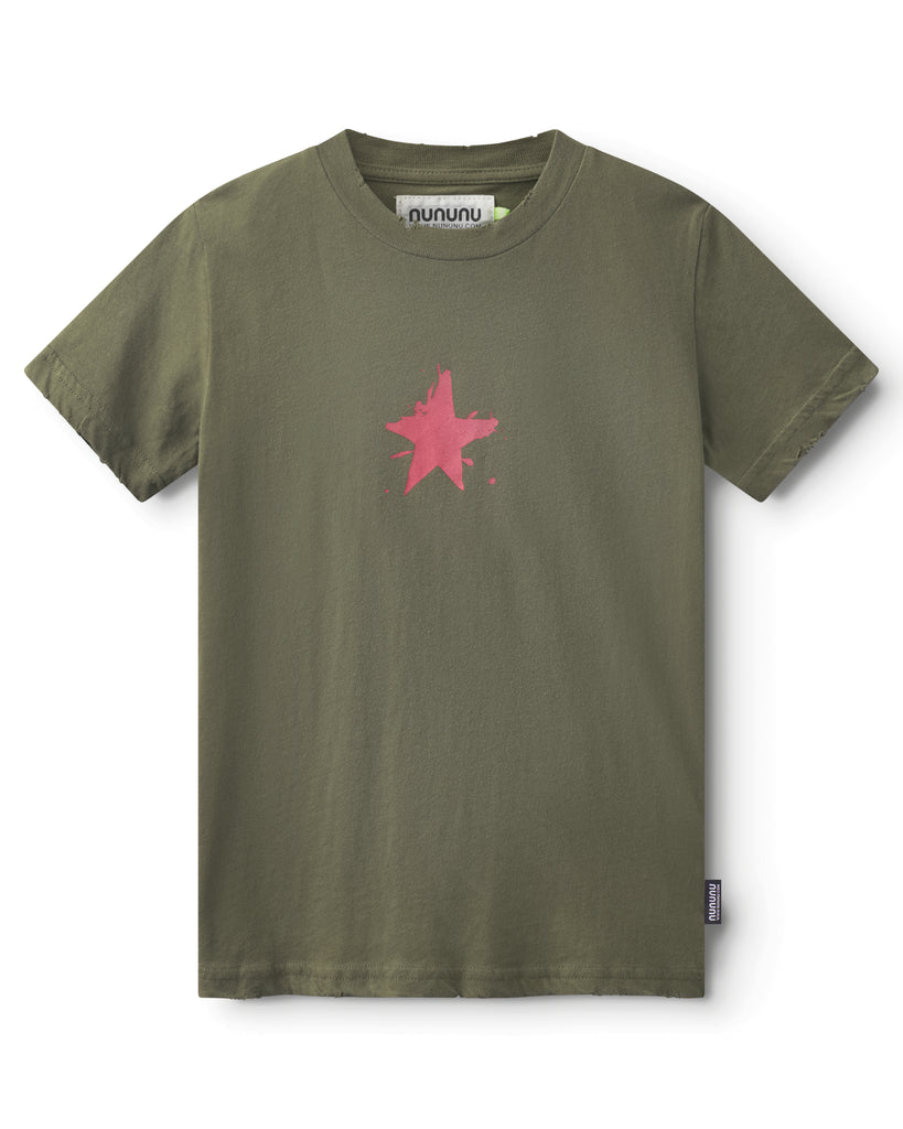 NUNUNU SS25 SPLAT T-SHIRT in Olive