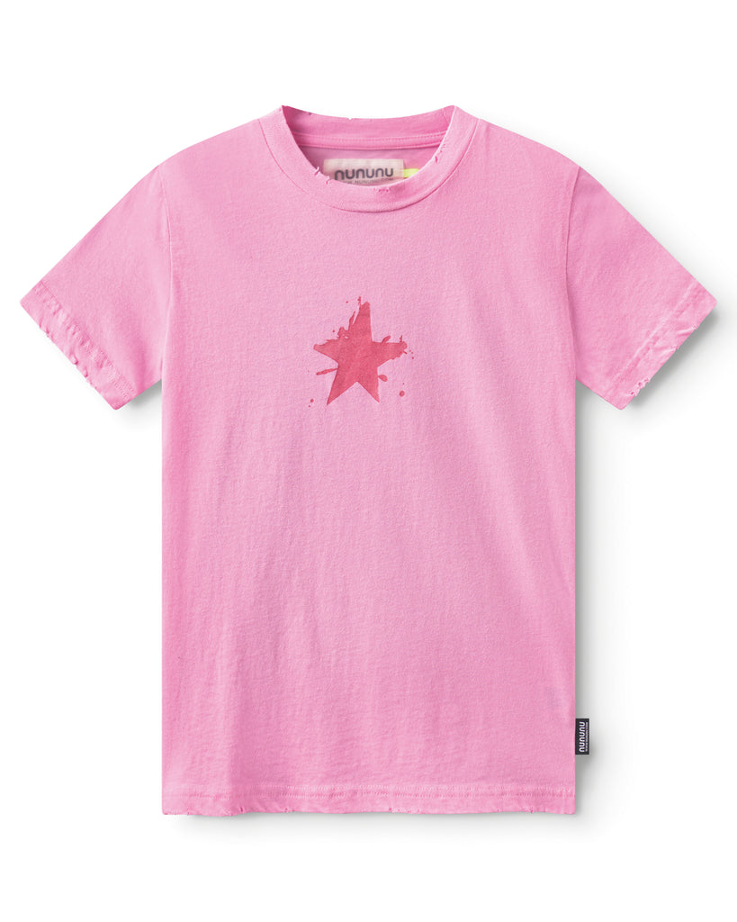 NUNUNU SS25 SPLAT T-SHIRT in Hot Pink