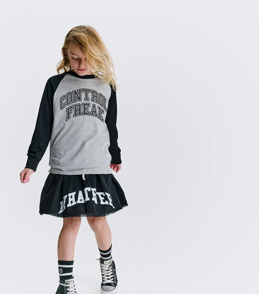 NUNUNU SS25 SPLAT WHATEVER SKIRT in Black