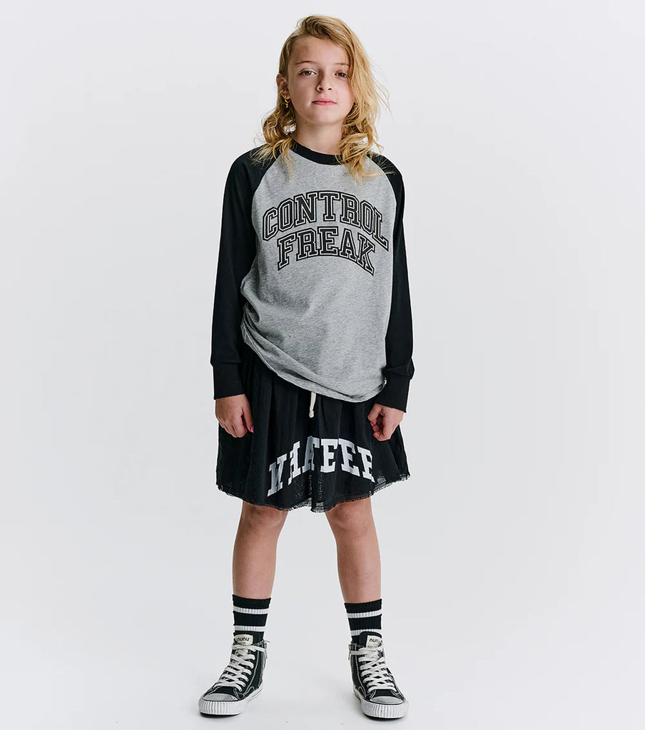 NUNUNU SS25 SPLAT WHATEVER SKIRT in Black