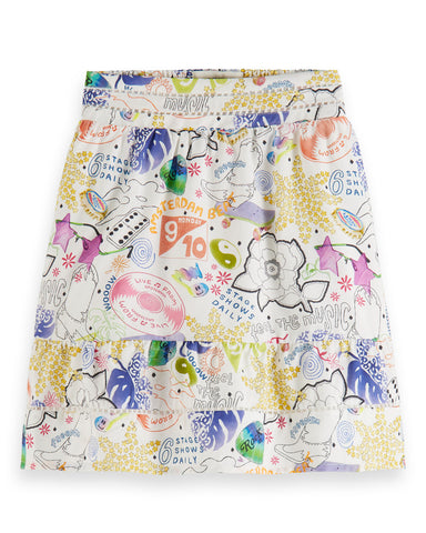 SCOTCH AND SODA SS24  GIRL CROSS STRAP ALL-OVER PRINTED DRESS