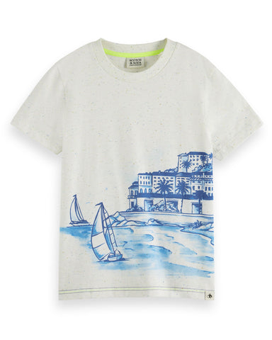 SCOTCH AND SODA SS24 RELAXED-FIT PLACED ARTWORK SWEATSHIRT