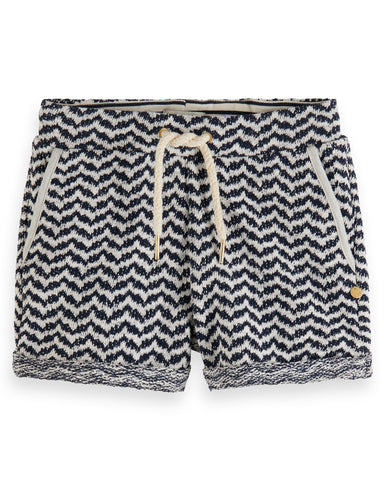 SCOTCH AND SODA SS24 COLOUR-BLOCK TOWELLING TERRY SWEATSHORTS