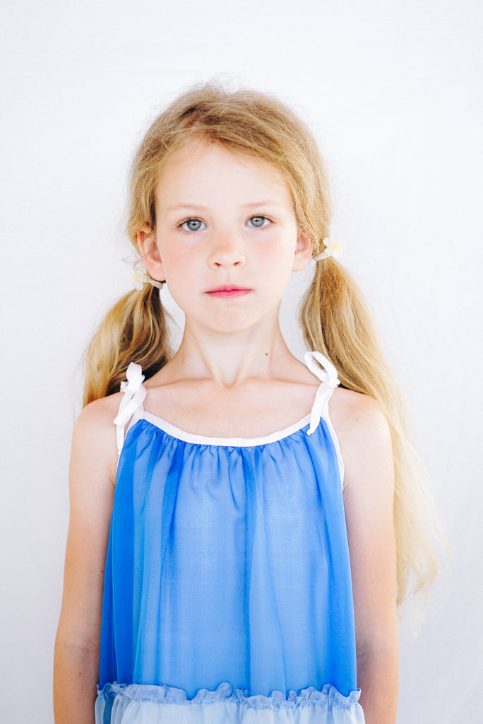 PAADE MODE "MIMI'S BACKYARD SOCIETY" Silk Dress with Strings Dream Blue