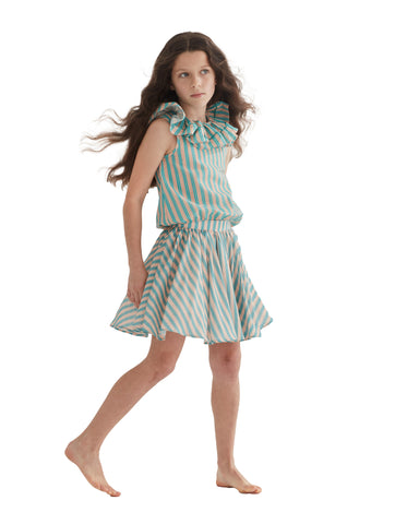 THE MIDDLE DAUGHTER SS24 POP Top in CUCUMBER STRIPE