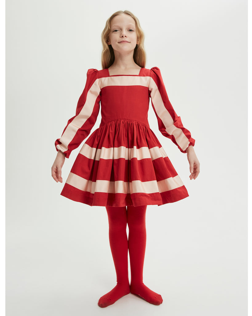 THE MIDDLE DAUGHTER AW24 PUT A SPIN ON IT DRESS in GLACE CHERRY