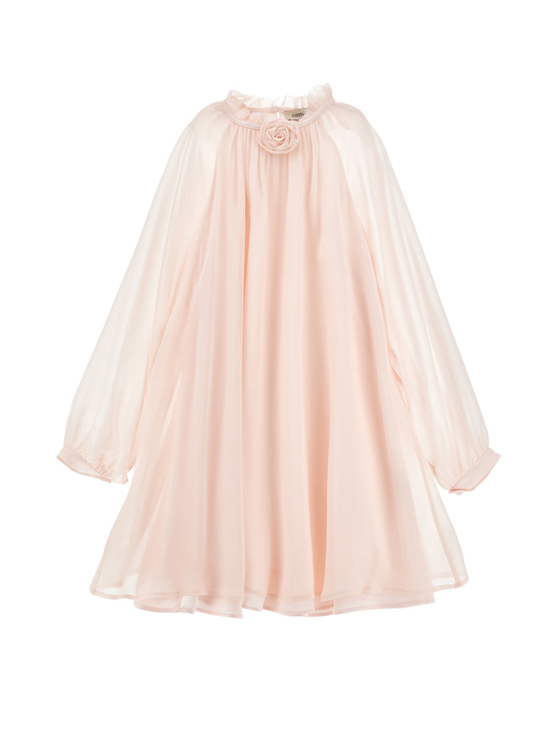ALBERTA FERRETTI KIDS Long Sleeve Georgette Viscose Dress