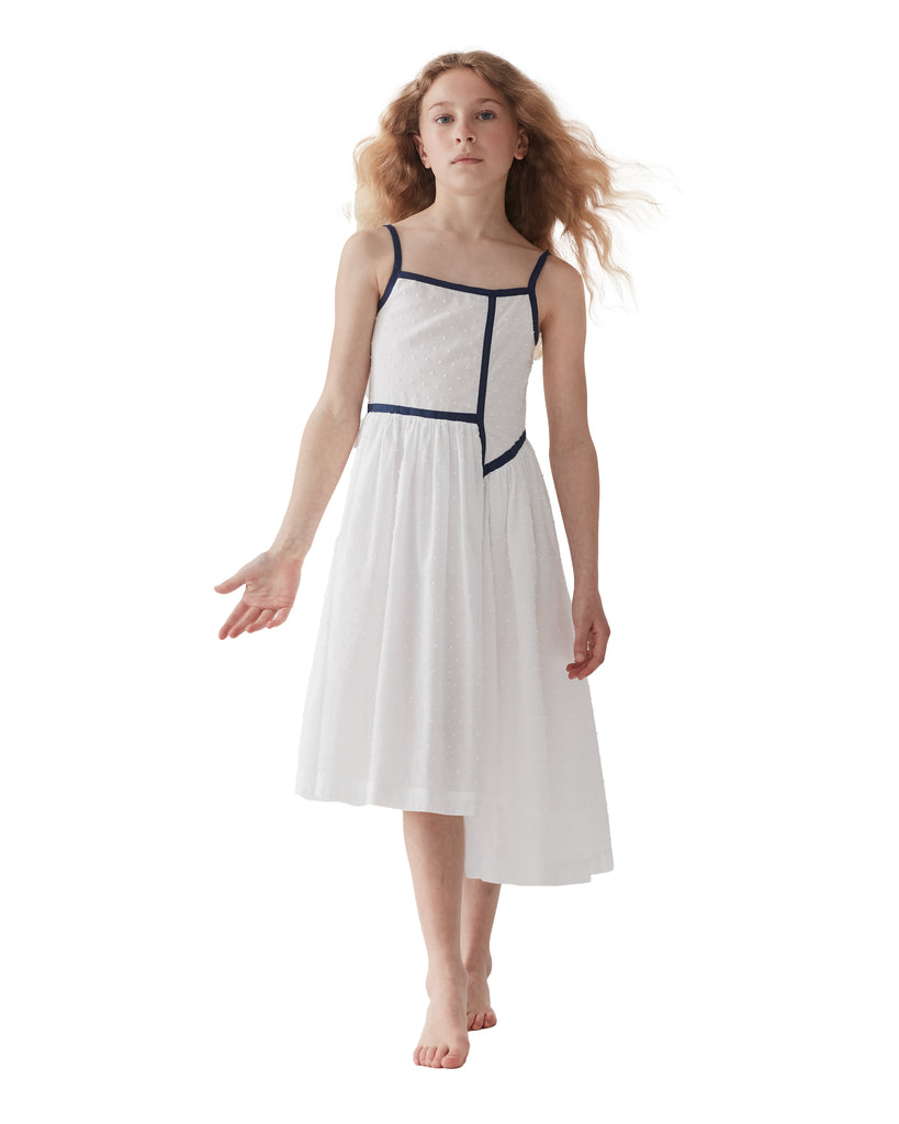 THE MIDDLE DAUGHTER SS24 SEE THE LIGHT Dress in PORCELAIN DOBBY SPOT