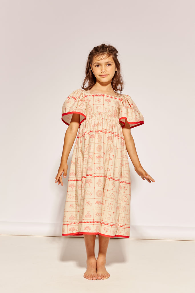 THE MIDDLE DAUGHTER SS26 "AN ENGLISH COMPLEXION" SOUVENIR Dress in Motif