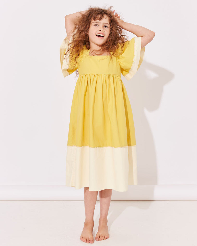 THE MIDDLE DAUGHTER SS25 Souvenir Dress in Preserved Lemon & Pina Colada