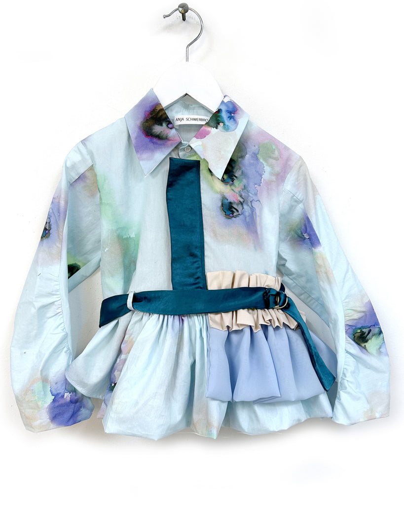 ANJA SCHWERBROCK Svana Blouse with Volume Ruffles in Flowers