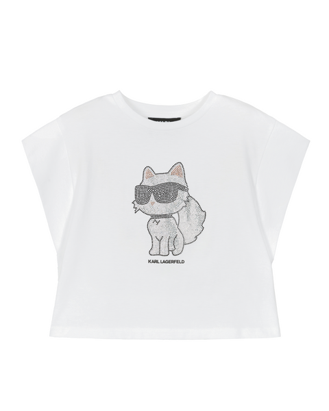 KARL LAGERFELD SS24 Cotton T-shirt Dress with Metallic