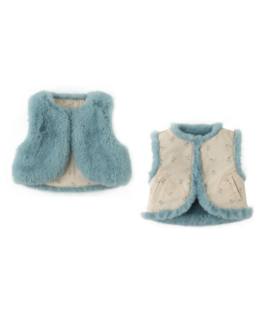 GINGERSNAPS FW24 BABY GIRL REVERSIBLE FAUX FUR GILET