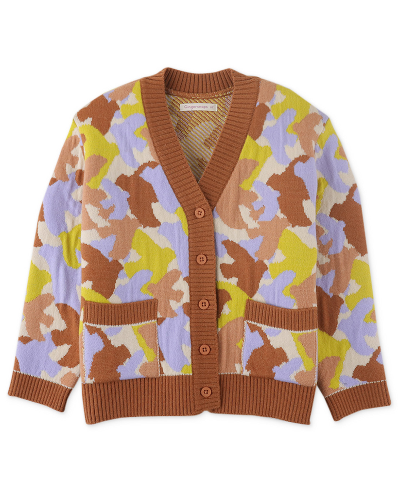 GINGERSNAPS FW24 ALL OVER BIRD INTARSIA CARDIGAN Sweater