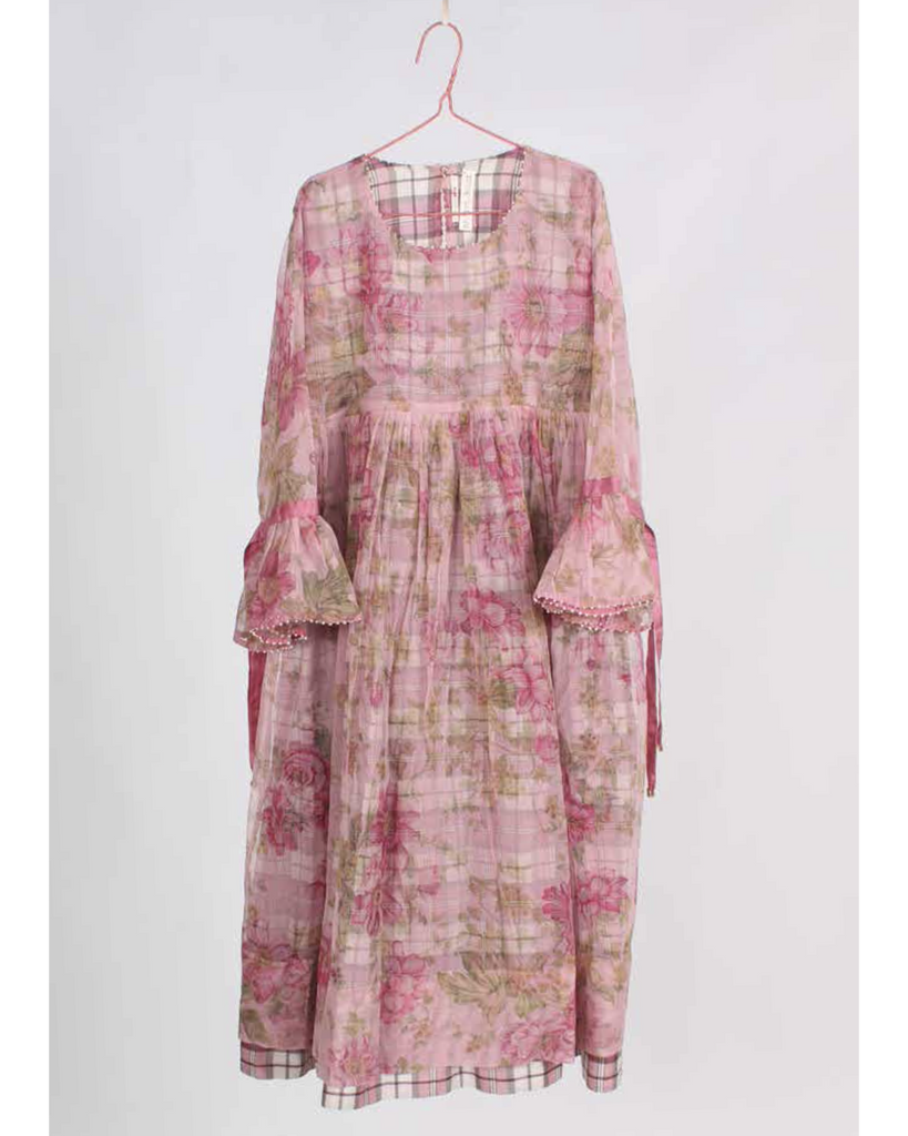 PERO KIDS Floral Pink Gingham Dress