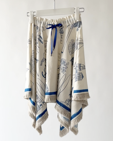 CAROLINE BOSMANS AW24 Tiered Skirt in Pale Pink