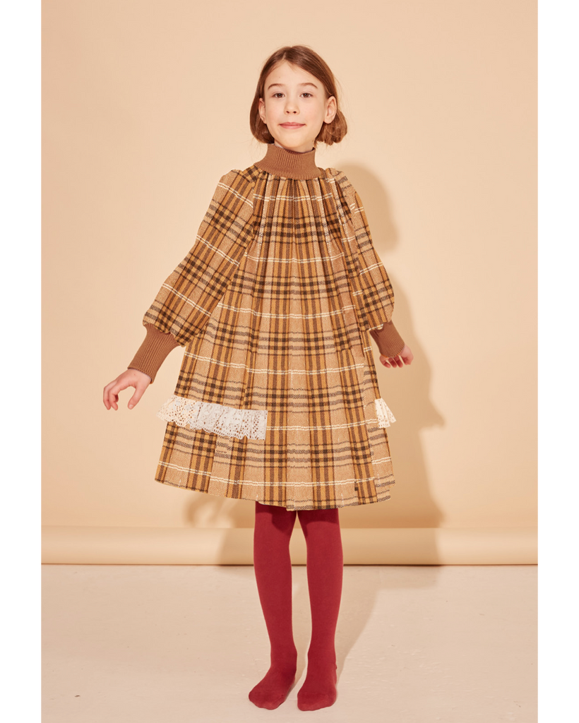 THE MIDDLE DAUGHTER FW25 THE INSIDE SCOOP in NUT BROWN CHECK
