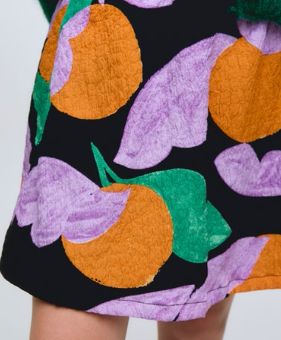 COMPANIA FANTASTICA Apricot Print Mini Skirt