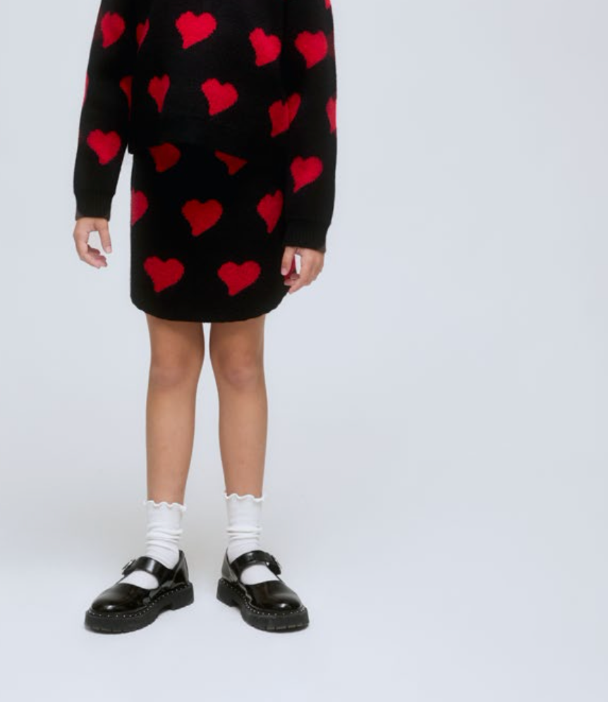 COMPANIA FANTASTICA Knit Heart Mini Skirt