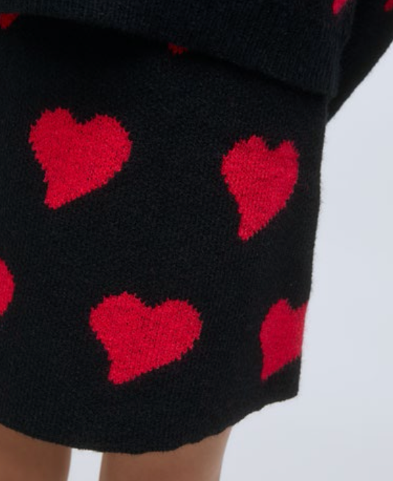 COMPANIA FANTASTICA Knit Heart Mini Skirt