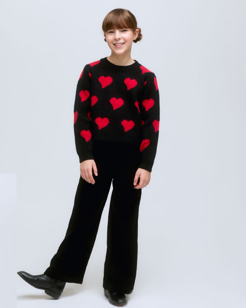 COMPANIA FANTASTICA Small Heart Knit Sweater Jumper