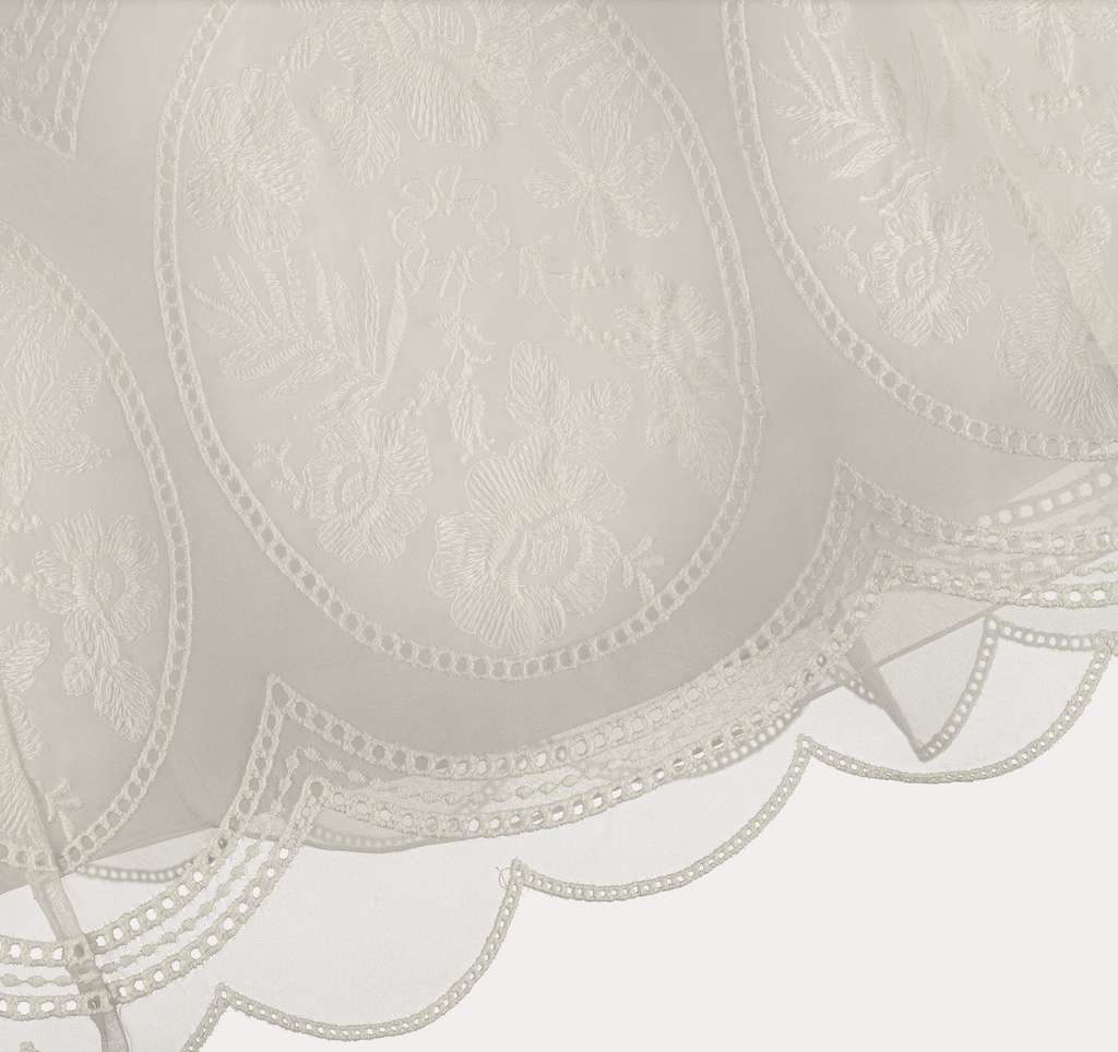 ELIE SAAB Spring Summer 2026 EMBROIDERY ORGANZA DRESS in CREAM