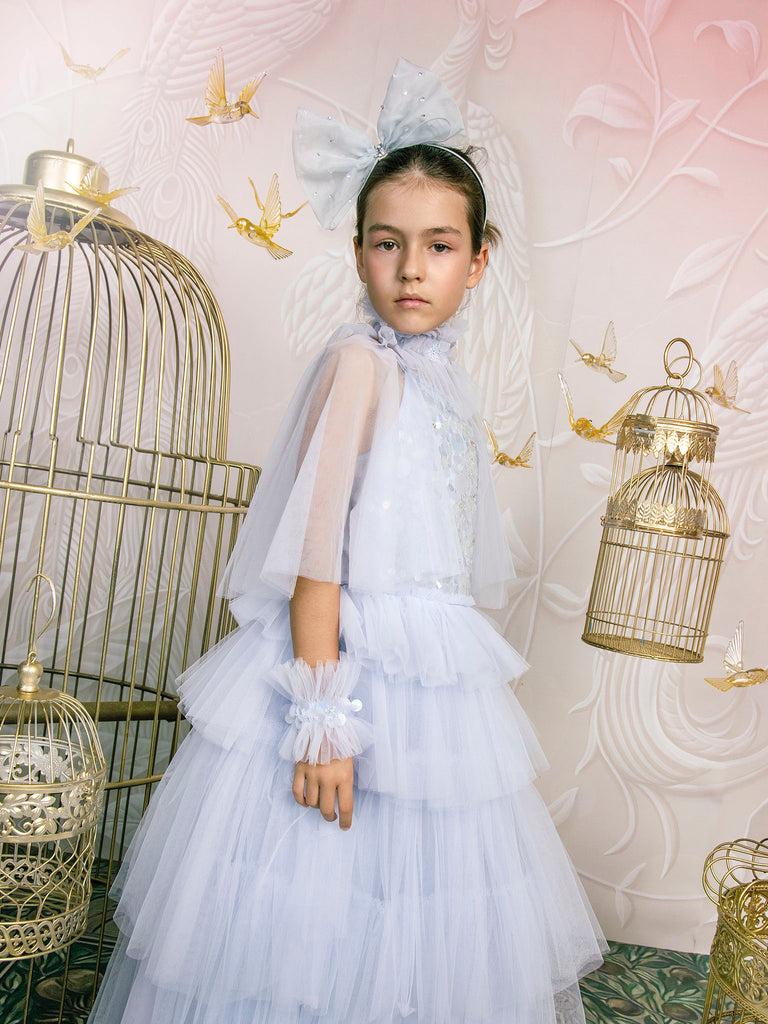 TUTU DU MONDE Summer2026 Flutter Cape Maxi Tutu Dress